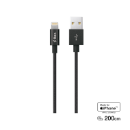 ttec AlumiCable XL MFi USB-A - Lightning Şarj Kablosu 2mt. Siyah