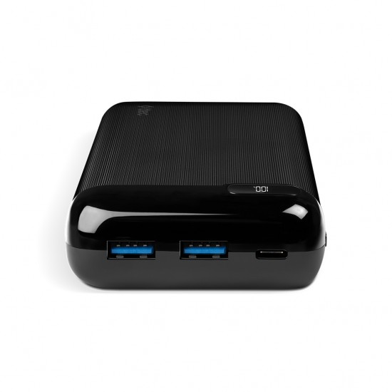 ttec PowerSlim Pro LCD 20.000 mAh PD 20W Taşınabilir Şarj Aleti / Powerbank USB-C Giriş/Çıkış Siyah