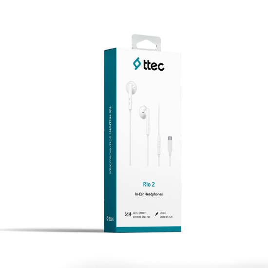 ttec Rio 2 USB-C Stereo Mikrofonlu Kulakiçi Kulaklık Beyaz
