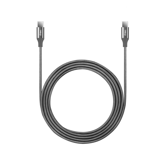 ttec AlumiCable USB-C - USB-C 200cm 60W PD/QC Hızlı Şarj/Data Kablosu Uzay Grisi Uzay Grisi