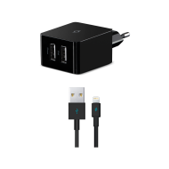 ttec Quantum Duo MFi 1A+2.4A Seyahat Şarj Aleti Siyah