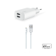 ttec Quantum Duo Apple MFi Lisanslı 1A+2.4A Seyahat Şarj Aleti  + Lightning Kablo Beyaz