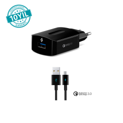 ttec SpeedCharger QC 3.0 Seyahat Şarj Aleti + Micro USB Kablo Siyah