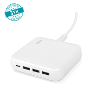 ttec SmartCharger Quattro GaN 65W PD Seyahat Hızlı Şarj Aleti USB-C + 3 USB-A Beyaz