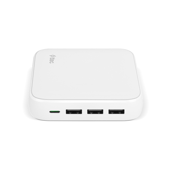 ttec SmartCharger Quattro GaN 65W PD Seyahat Hızlı Şarj Aleti USB-C + 3 USB-A Beyaz