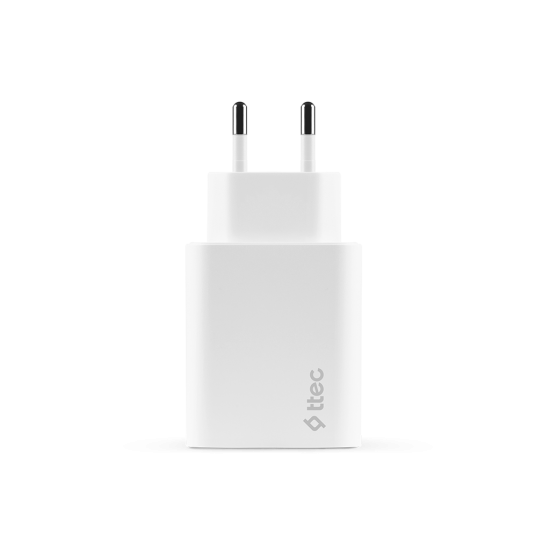 ttec SmartCharger Duo PD 32W Seyahat Hızlı Şarj Aleti USB-C + USB-A Beyaz