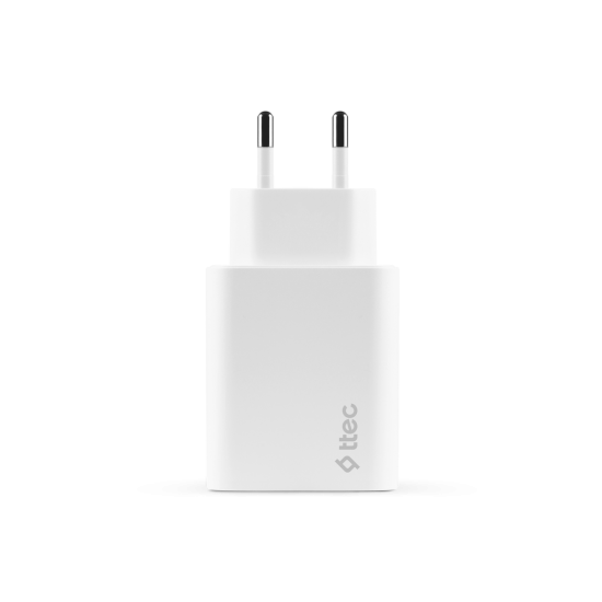 ttec SmartCharger Duo USB-C + USB-A 2.4A Seyahat Şarj Aleti Beyaz