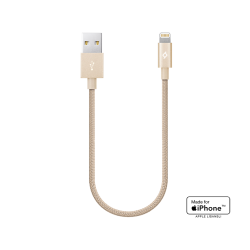ttec AlumiCable Mini 30cm MFi USB-A - Lightning Şarj Kablosu Altın