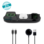 ttec AirCharger Trio 3’ü 1 Arada iPhone + Apple Watch + AirPods Kablosuz Hızlı Şarj Aleti Siyah