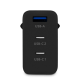 ttec SmartCharger Trio GAN 65W PD Seyahat Hızlı Şarj Aleti 2 USB-C+USB-A Siyah