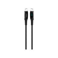 ttec AlumiCable LCD USB-C – USB-C 100W PD/QC 150cm Hızlı Şarj/Data Kablosu ,Siyah