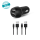 ttec SmartCharger Duo 3.1A Araç Şarj Aleti Çift USB  + Lightning ve USB-C Kablo Siyah