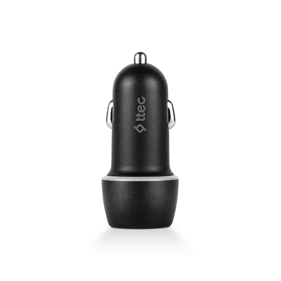 ttec SmartCharger Duo 3.1A Araç Şarj Aleti USB-C+USB-A Siyah