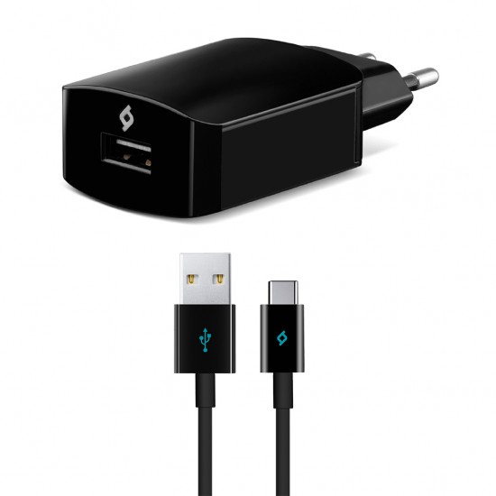 ttec SpeedCharger 2.1A Seyahat Şarj Aleti Type C Kablolu Siyah