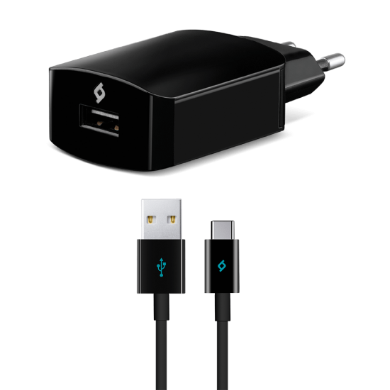 ttec SpeedCharger 2.1A Seyahat Şarj Aleti Type C Kablolu Siyah