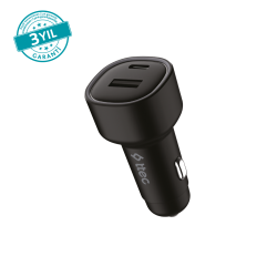 ttec SmartCharger Duo PD 83W Araç Hızlı Şarj Aleti USB-C+USB-A Siyah