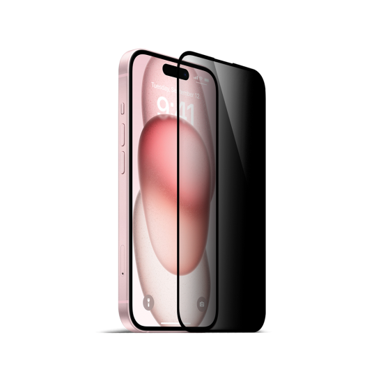 ttec AirGlass Privacy İki Yönlü Gizlilik Filtreli Cam Ekran Koruyucu iPh. 15
