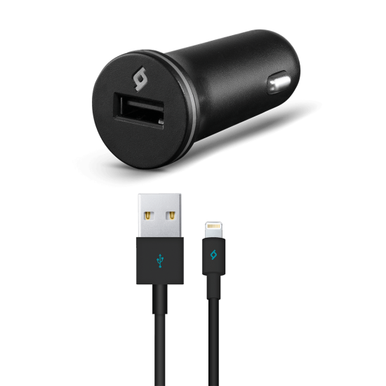 ttec Compact 1000 mA Araç Şarj Aleti Lightning Kablolu Siyah