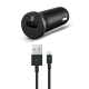 ttec Compact 1000 mA Araç Şarj Aleti Lightning Kablolu Siyah