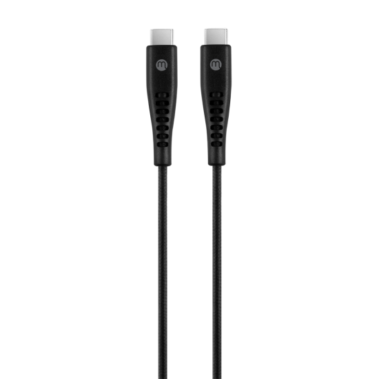 mojue Ekstra Dayanıklı USB-C - USB-C 3A Şarj Kablosu 200cm Siyah