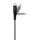 mojue Ekstra Dayanıklı USB-C - USB-C 3A Şarj Kablosu 200cm Siyah