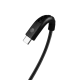 mojue Ekstra Dayanıklı USB-C - USB-C 3A Şarj Kablosu 200cm Siyah