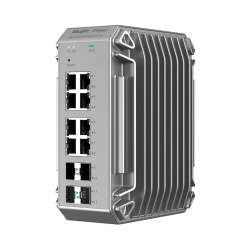 Reyee RG-NIS3100-8GT4SFP-HP 8 Portlu, 10/100/1000 Gigabit, Endüstriyel Switch, 4 SFP, 8 Port PoE+ (240W)