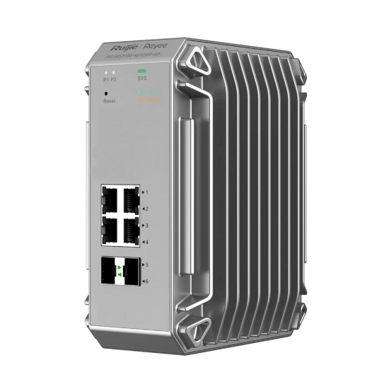 Reyee RG-NIS3100-4GT2SFP-HP 4 Portlu, 10/100/1000 Gigabit, Endüstriyel Switch, 2 SFP, 4 Port PoE+ (120W)