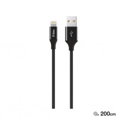 ttec AlumiCable XL USB-A - Lightning Şarj Kablosu 2mt. Siyah