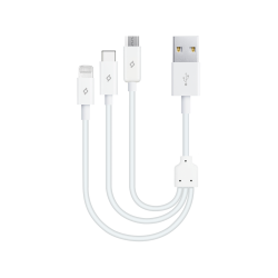 ttec MiniCable Trio 30cm Şarj Kablosu USB-A - USB-C / Lightning / Micro USB