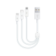 ttec MiniCable Trio 30cm Şarj Kablosu USB-A - USB-C / Lightning / Micro USB