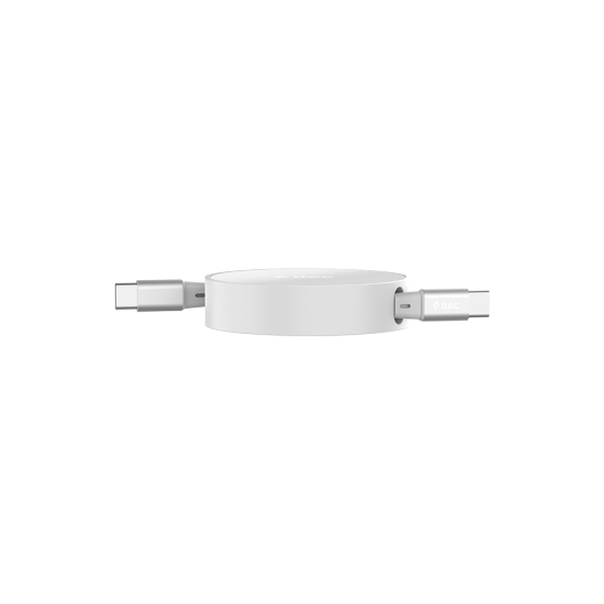 ttec USB-C - USB-C Mini Makaralı 100W PD/QC 120cm Hızlı Şarj Kablosu Ay Parıltısı