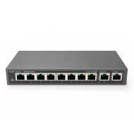 Reyee RG-ES110D-P 10 Portlu, 10/100 Fast Ethernet, Tak Çalıştır Switch, 2 Gigabit Uplink, 8 Port PoE+ (110W)