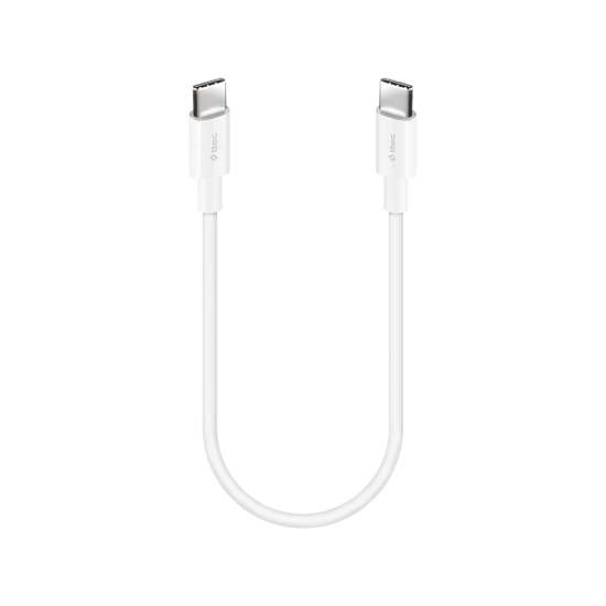 ttec USB-C - USB-C 30cm 60W PD/QC Hızlı Şarj/Data Kablosu Beyaz