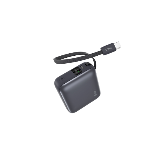 ttec ReCharger Mini LCD 10.000mAh PD 35W USB-C Dahili Kablolu Taşınabilir Hızlı Şarj Aleti/Powerbank - 2BB232GR