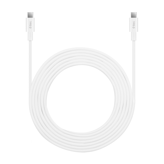 ttec USB-C - USB-C 300cm 60W PD/QC Hızlı Şarj/Data Kablosu Beyaz Beyaz