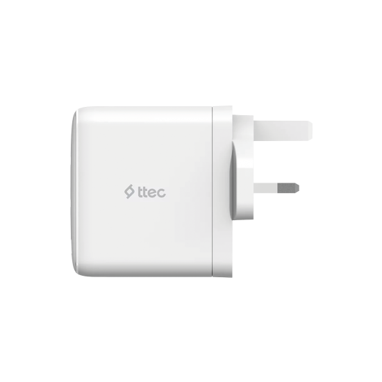 ttec SmartCharger Trio GAN 120W PD UK Seyahat Hızlı Şarj Aleti 2 USB-C+USB-A Beyaz