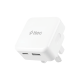 ttec SmartCharger Duo 30W PD İngiltere (UK) Katlanır Seyahat Hızlı Şarj Aleti Beyaz