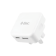 ttec SmartCharger Duo 20W PD İngiltere (UK) Katlanır Seyahat Hızlı Şarj Aleti Beyaz