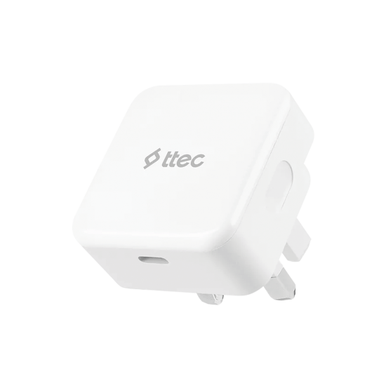 ttec SmartCharger PD 20W İngiltere (UK) Katlanır Seyahat Hızlı Şarj Aleti Beyaz