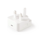 ttec SmartCharger PD 20W İngiltere (UK) Katlanır Seyahat Hızlı Şarj Aleti + USB-C - USB-C 60W Kablo Beyaz