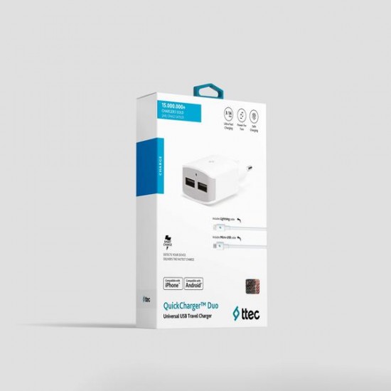 ttec QuickCharger Duo 3.1A Seyahat Şarj Aleti USB  – RF