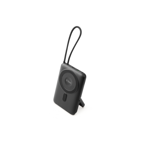 ttec ReCharger M LCD 10.000mAh MagSafe Uyumlu PD 20W USB-C Dahili Kablolu Stantlı Taşınabilir Hızlı Şarj Aleti/Powerbank - 2BB230GR
