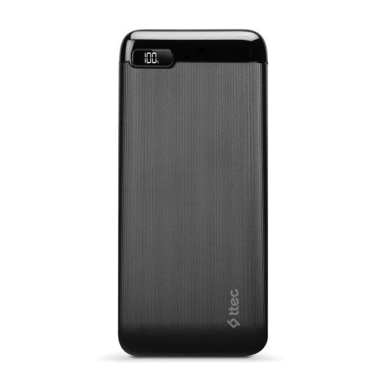ttec PowerSlim LCD 20.000 mAh Taşınabilir Şarj Aleti / Powerbank USB-C Giriş/Çıkış Siyah