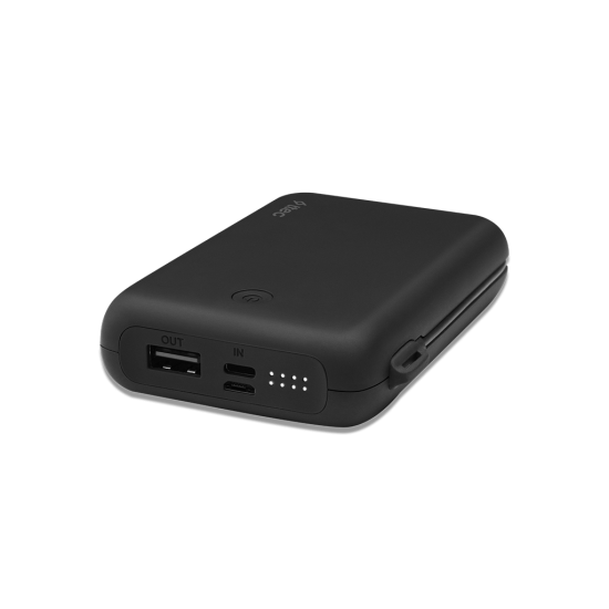 ttec ReCharger Duo+ 10.000mAh Lightning Dahili Kablolu Taşınabilir Şarj Aleti / Powerbank Siyah