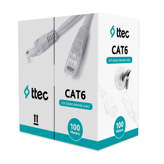 ttec KBL-CAT6-23CCA/IN100G İç Mekan PVC Kablo - 100m Gri (TSS)