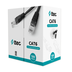ttec KBL-CAT6-23CCA/OUT100S Dış Mekan PVC+PE Kablo - 100m Siyah (TSS)