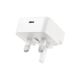 ttec SmartCharger 30W PD İngiltere (UK) Katlanır Seyahat Hızlı Şarj Aleti + USB-C - USB-C 60W Kablo Beyaz
