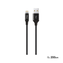 ttec AlumiCable XL USB-A - Lightning Şarj Kablosu 2mt. Siyah