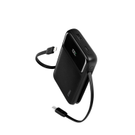 ttec ReCharger Pro LCD 10.000mAh PD 22,5W Lightning ve USB-CDahili Kablolu Taşınabilir Hızlı Şarj Aleti/Powerbank  2BB215 Siyah